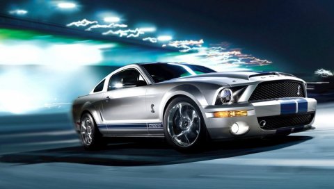 Ford, mustang, серый, shelby, gt500, авто
