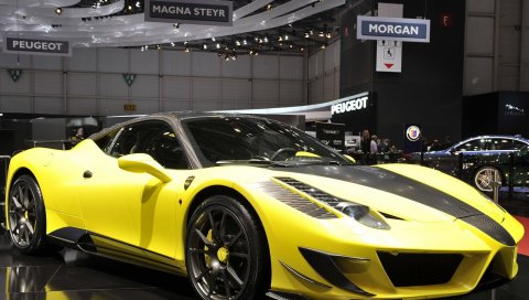 Ferrari, желтый, авто, красота