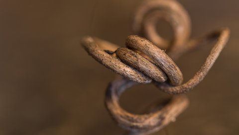 Скрученный, металлический, крючок