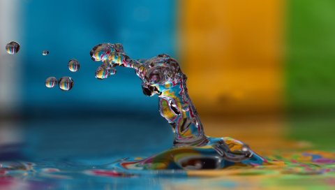 Капля, спрей, вода