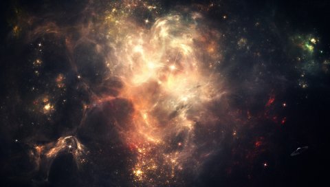 пространство, звезды, небо, темные