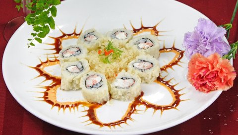 булочки, соус, украшение, красивый