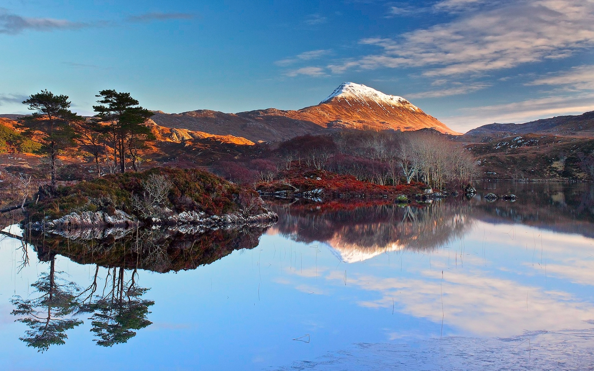 Картинки шотландия, горы, озеро , небо, отражение фото и обои на рабочий стол