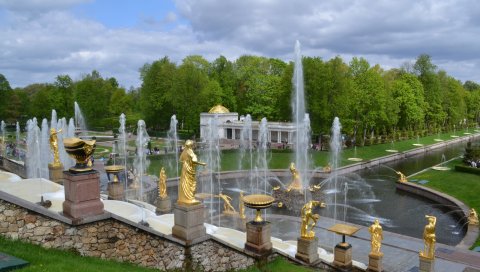 Петергоф, фонтаны, парк