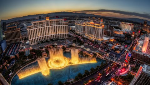 лас - Вегас, Bellagio, Белладжио отель, фонтан,панорама