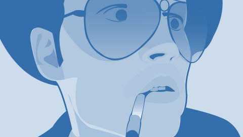 Джонни Депп, рисунок, очки, сигарета