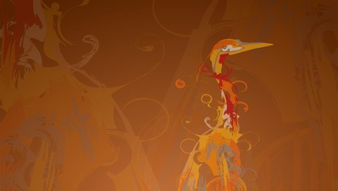 птица, рисунок, краски