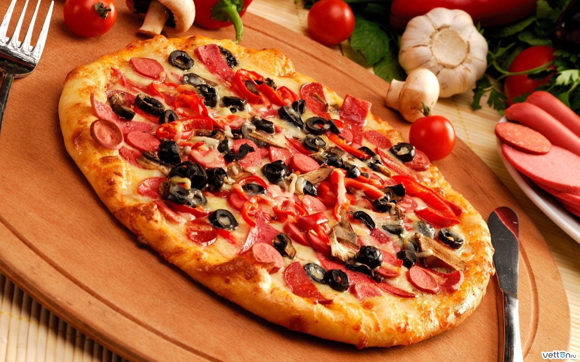 Картинки пицца, мясо, продукты питания фото и обои на рабочий стол