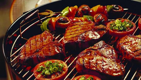 отбивные, продукты питания, мясо, жареные
