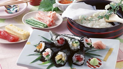 суши, продукты питания, вкусный