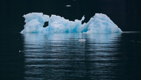 море, океан, горы, айсберг, тень