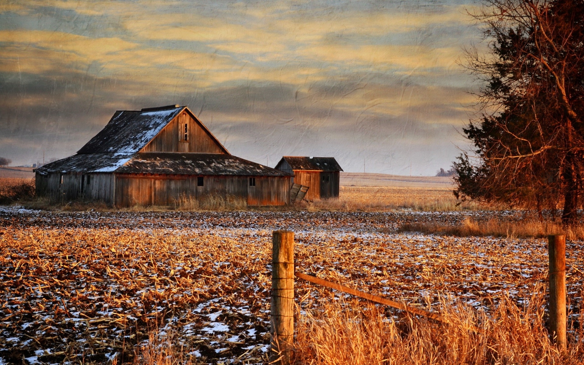 Картинки зима, трава, небо, здание фото и обои на рабочий стол