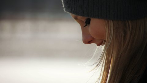 Лицо, улыбка, девушка, взгляд
