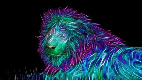 Аннотация, 3d, искусство, лев