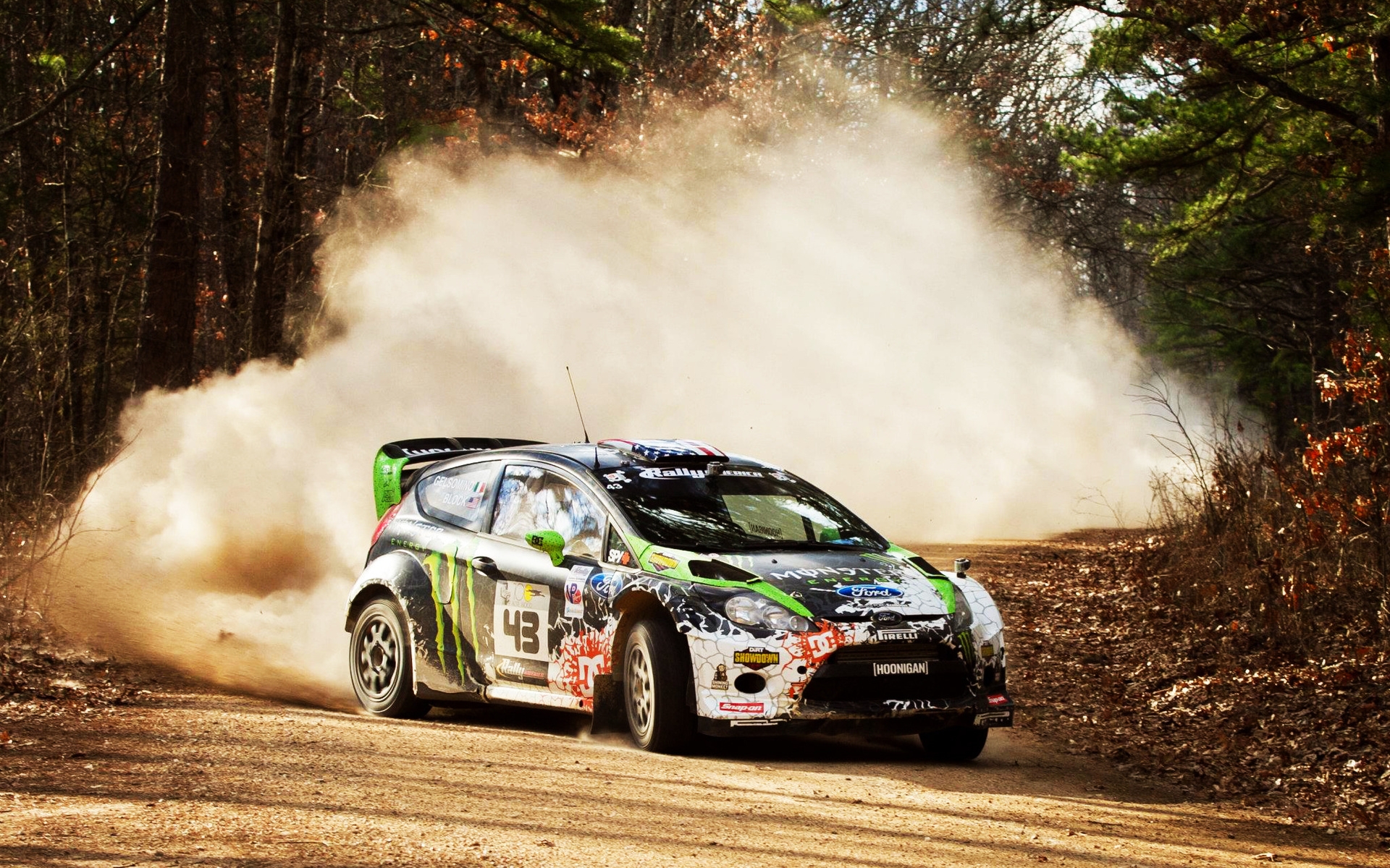 Картинки Камни, wrc, 2012, ford fiesta, дрифт, ралли, вскрытие, грязь, пыль фото и обои на рабочий стол