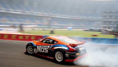 Дым, дрифт, nissan 370z, nissan