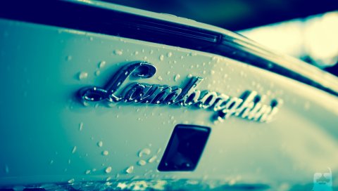 Lamborghini, макро, капли