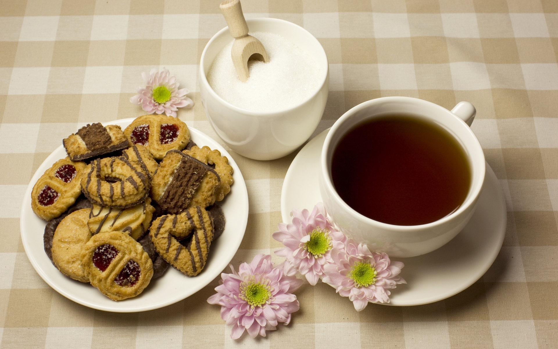 Картинки Сахар, печенье, чай фото и обои на рабочий стол