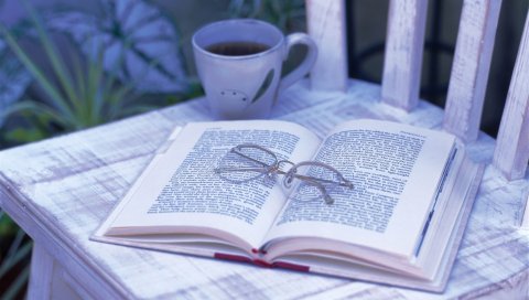 книга, очки, чай, сту�