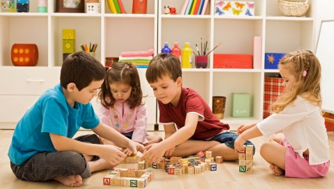 дети, кубики, игрушки