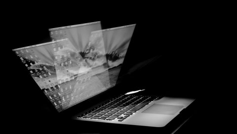 MacBook Pro, черный и белый, приборы