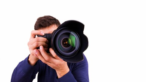 фотограф, человек, руки, фотоаппарат,