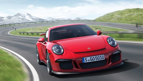 Porsche 911 GT3, авто, автомобиль, автомобили, поворот, красный