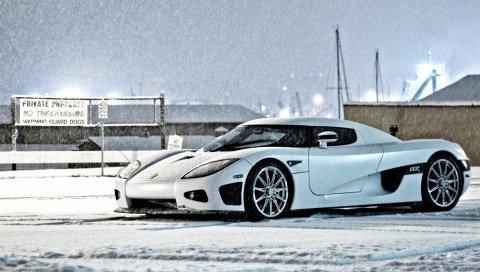 Koenigsegg CCX, автомобили, снег, зима