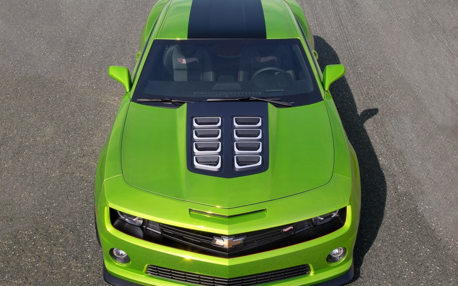 Картинки Chevrolet Camaro, автомобили, автомобиль, зеленый, вид сверху фото и обои на рабочий стол
