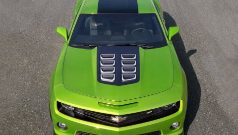 Chevrolet Camaro, автомобили, автомобиль, зеленый, вид сверху