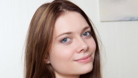 девушка, глаза, лицо, улыбка
