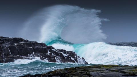 Природа, пейзаж, море, буря, волны, вода