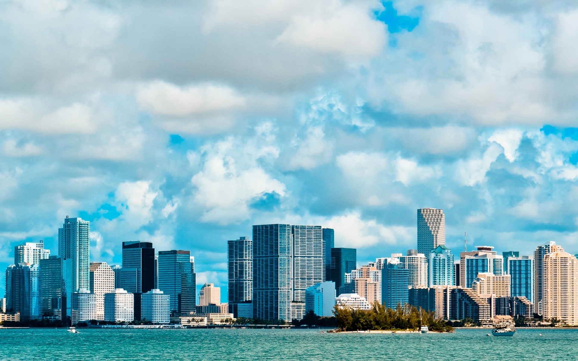 Картинки Майами, США, америка, пляж миами, небо, облака, здания, квартиры, флорида фото и обои на рабочий стол
