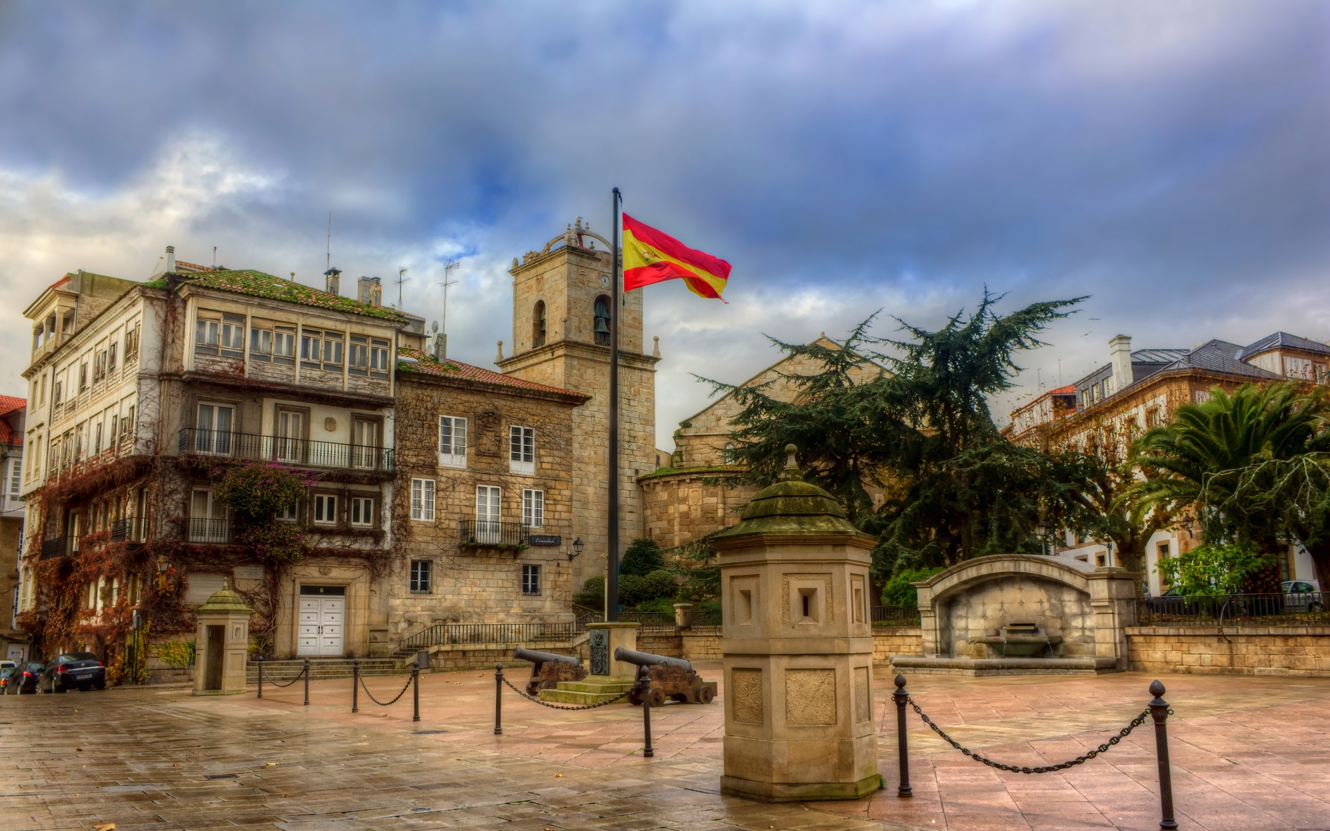 Картинки Hdr, площадь в la coruna, Испания фото и обои на рабочий стол