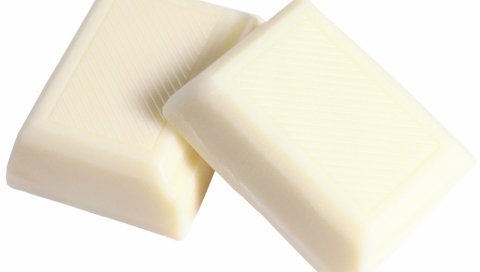 Шоколад, кусочки, белый фон