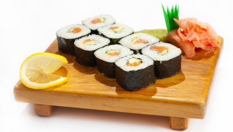 Суши, таблетки, лимона, мяса,