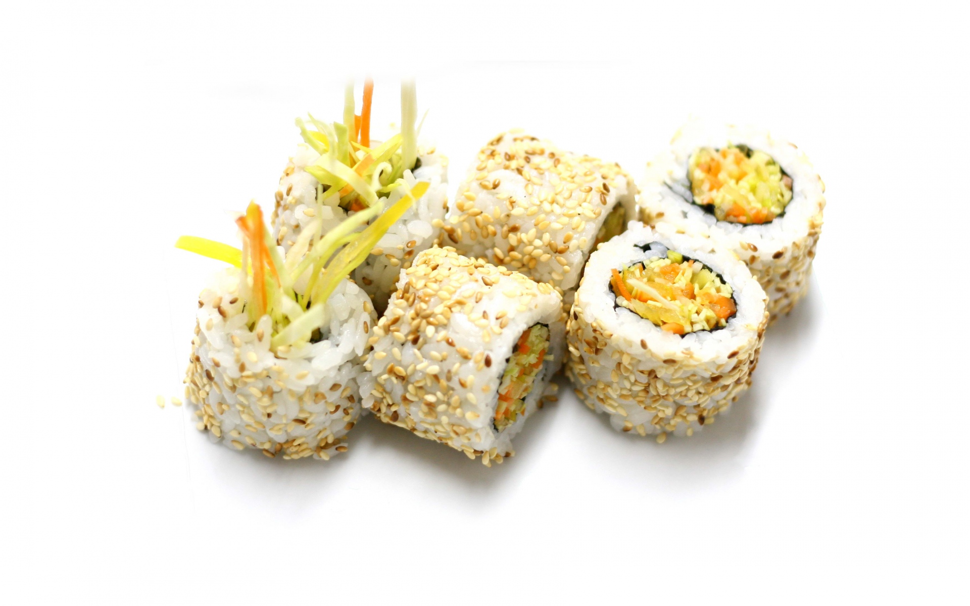 Картинки Суши, белый, кунжут, овощи фото и обои на рабочий стол