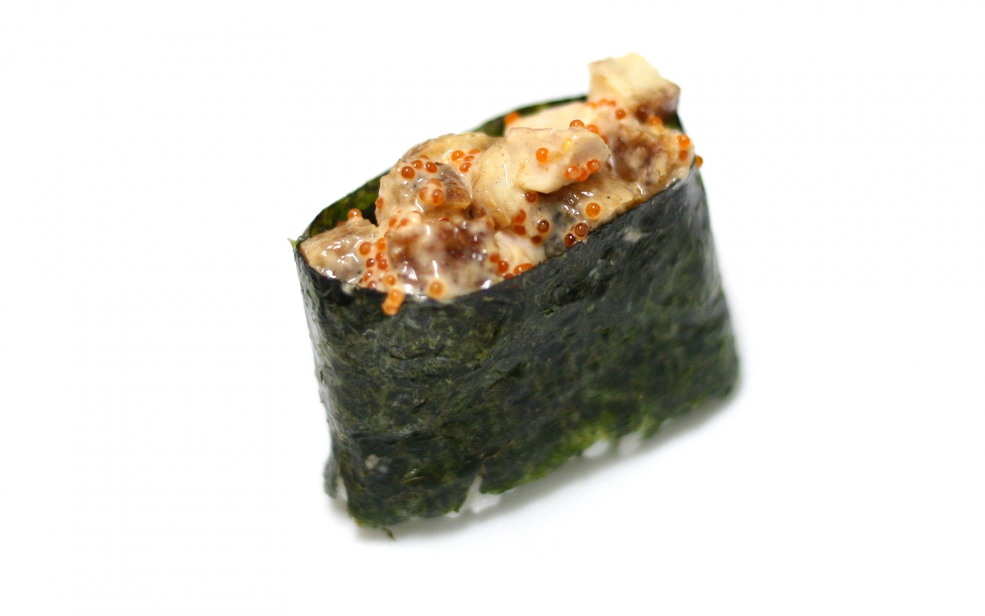 Картинки Суши, белые, яйца, мясо фото и обои на рабочий стол