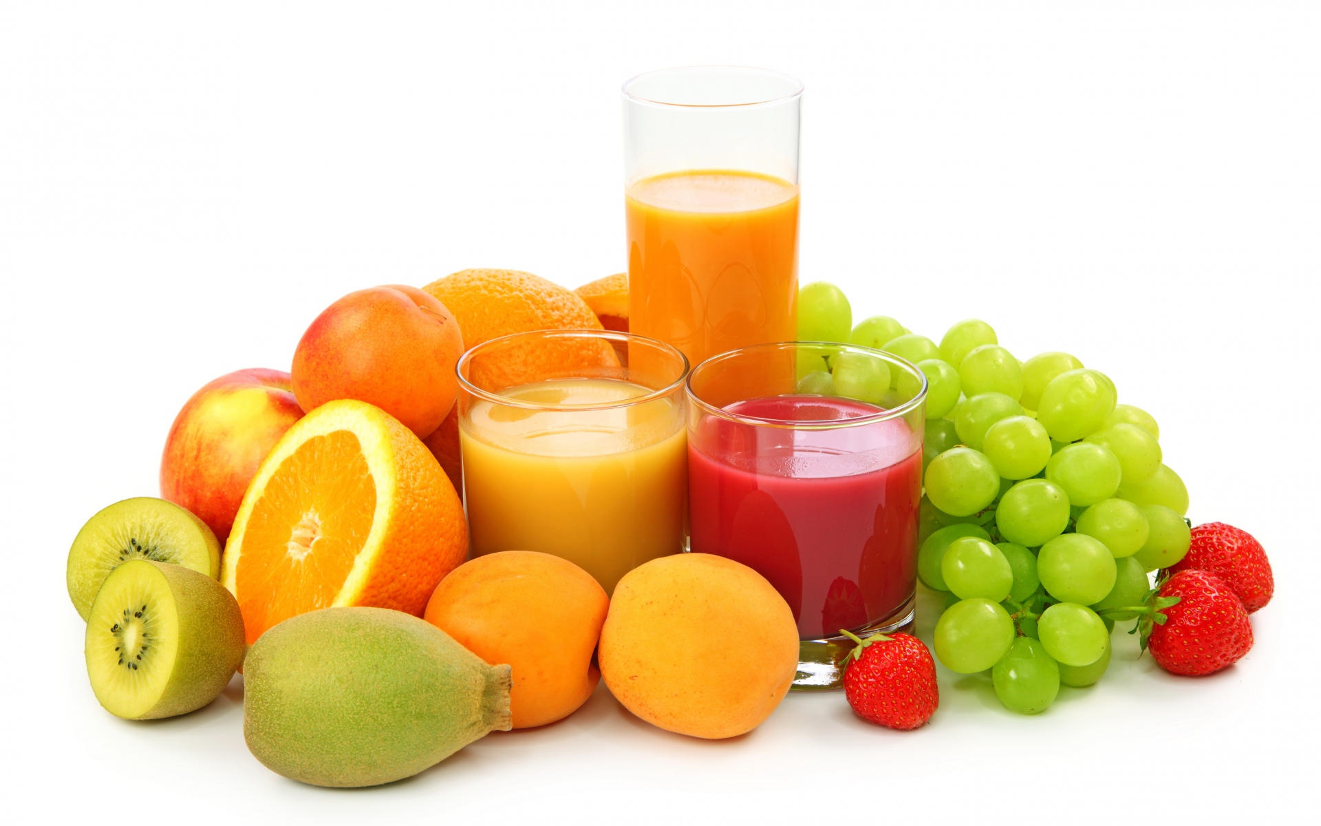 Картинки сок, чашки, фрукты, ягоды, кучи, белый, три фото и обои на рабочий стол