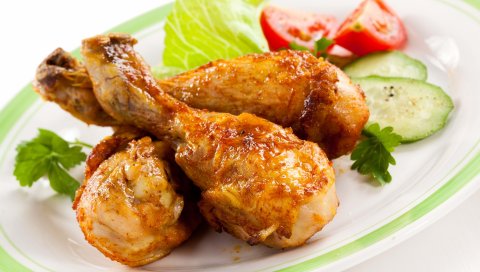 куриных ножки, овощи, зелень,