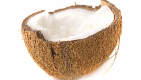 кокос, белый фон, фрукты