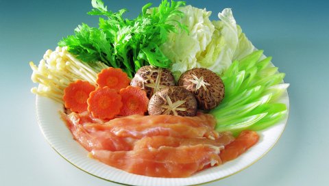 пищи, плита, грибы, морковь, капуста, петрушка, мясо