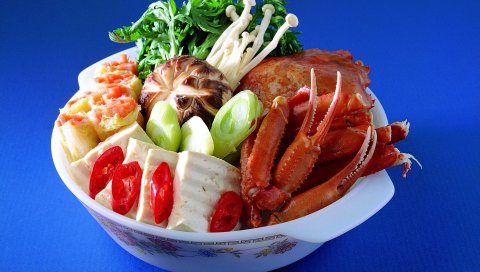 продукты питания, овощи, зелень, грибы, крабы