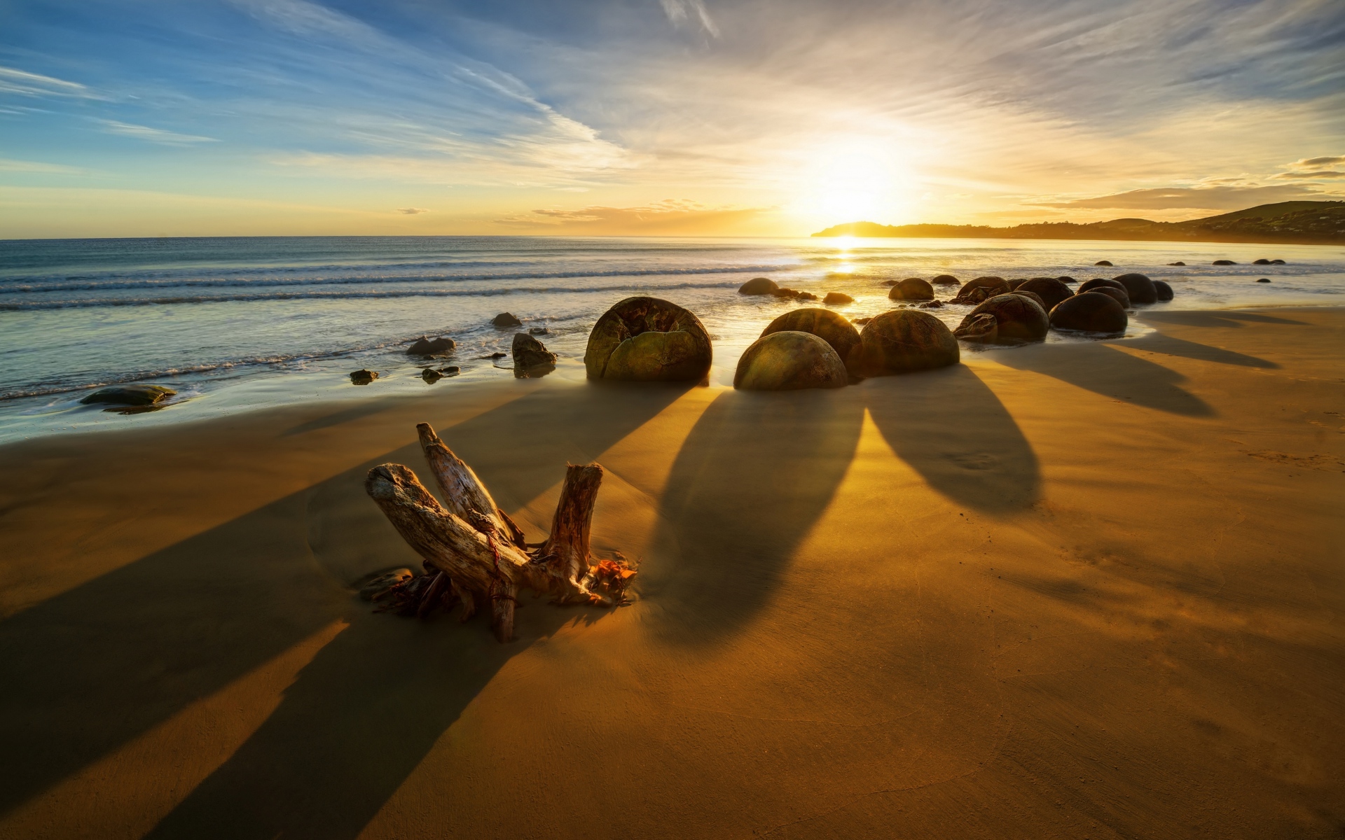 Картинки Новая Зеландия, океан, восход солнца, скалы, береговая линия фото и обои на рабочий стол