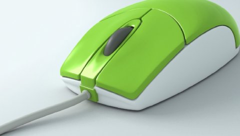 Мышь, компьютер, зеленый