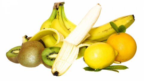 Банан, белый, киви, лимон