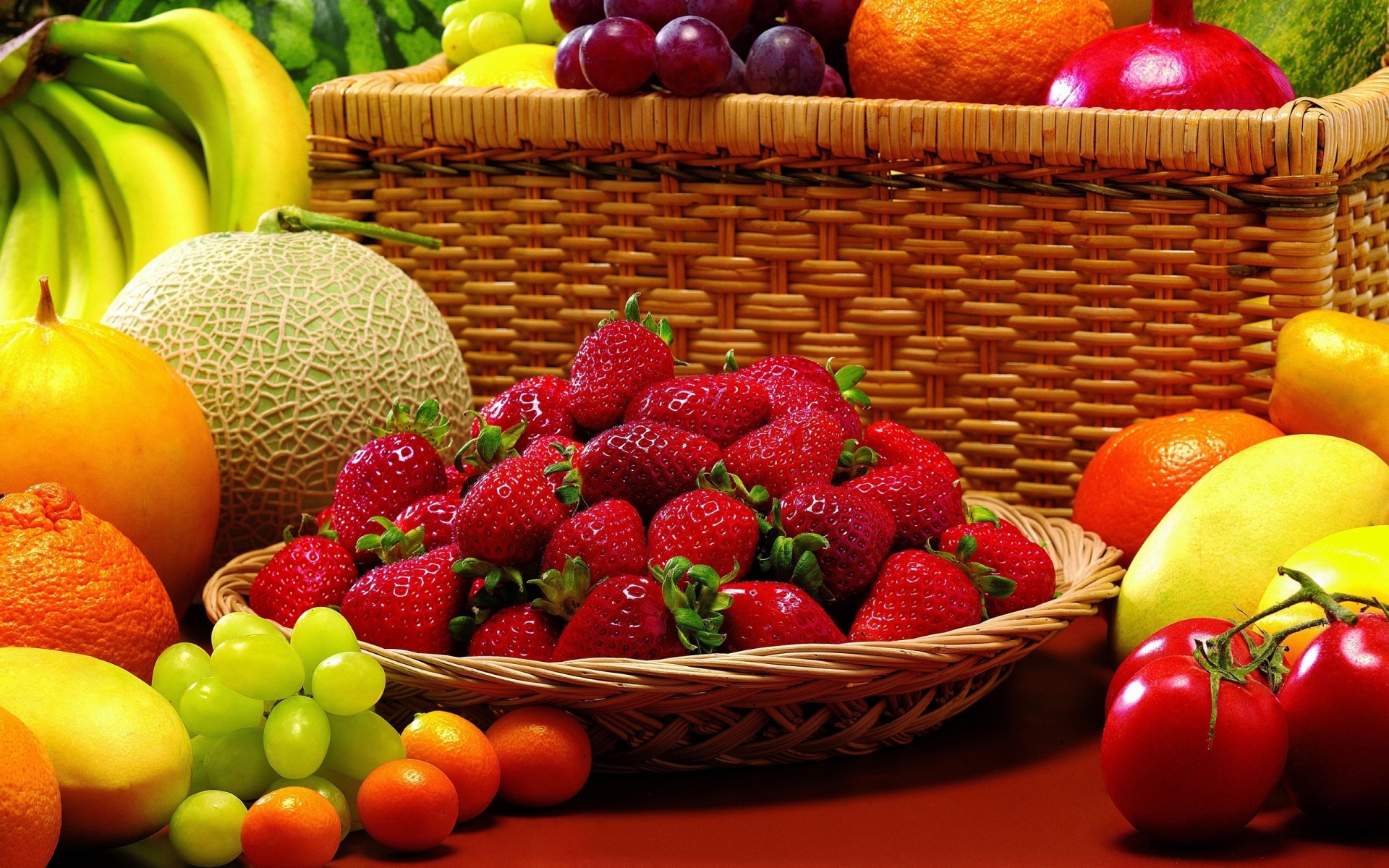 Картинки Клубника, овощи, помидоры, кумкваты, фрукты, ягоды фото и обои на рабочий стол
