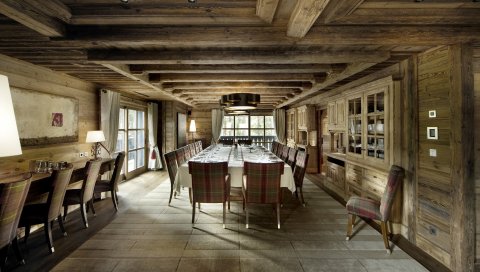 Интерьер, столы, стулья, потолок, деревянный дизайн, комната