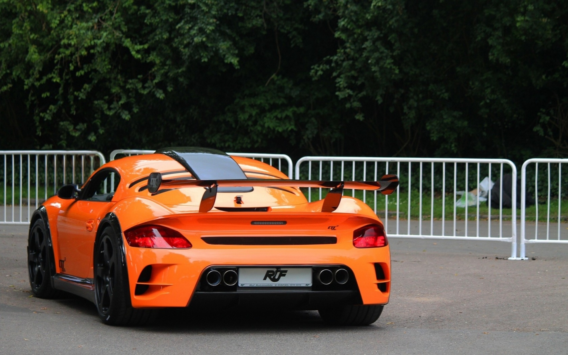 Картинки Porsche, ruf, вид сзади, оранжевый фото и обои на рабочий стол
