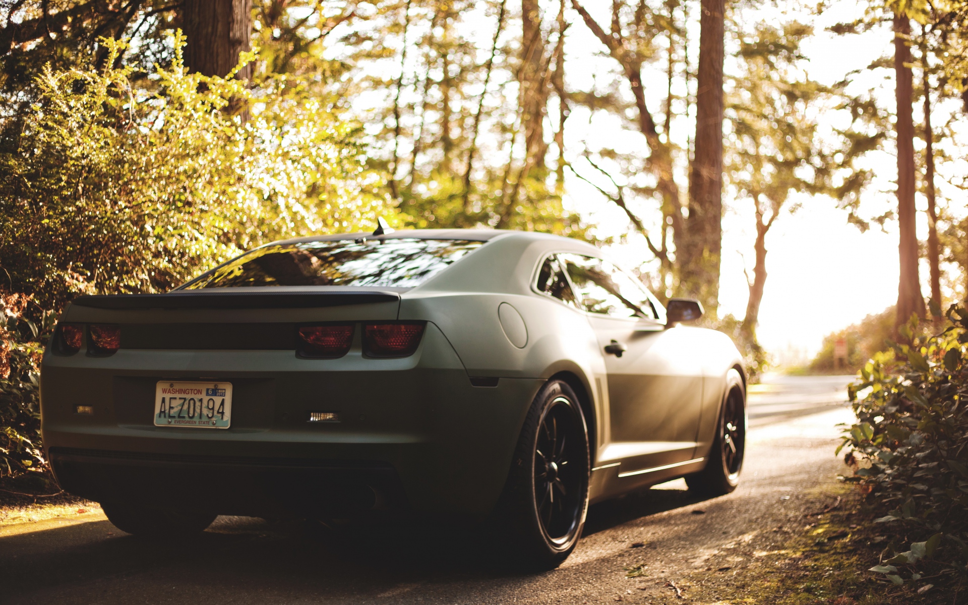 Картинки Bokeh, chevrolet, camaro, матовый, черный фото и обои на рабочий стол
